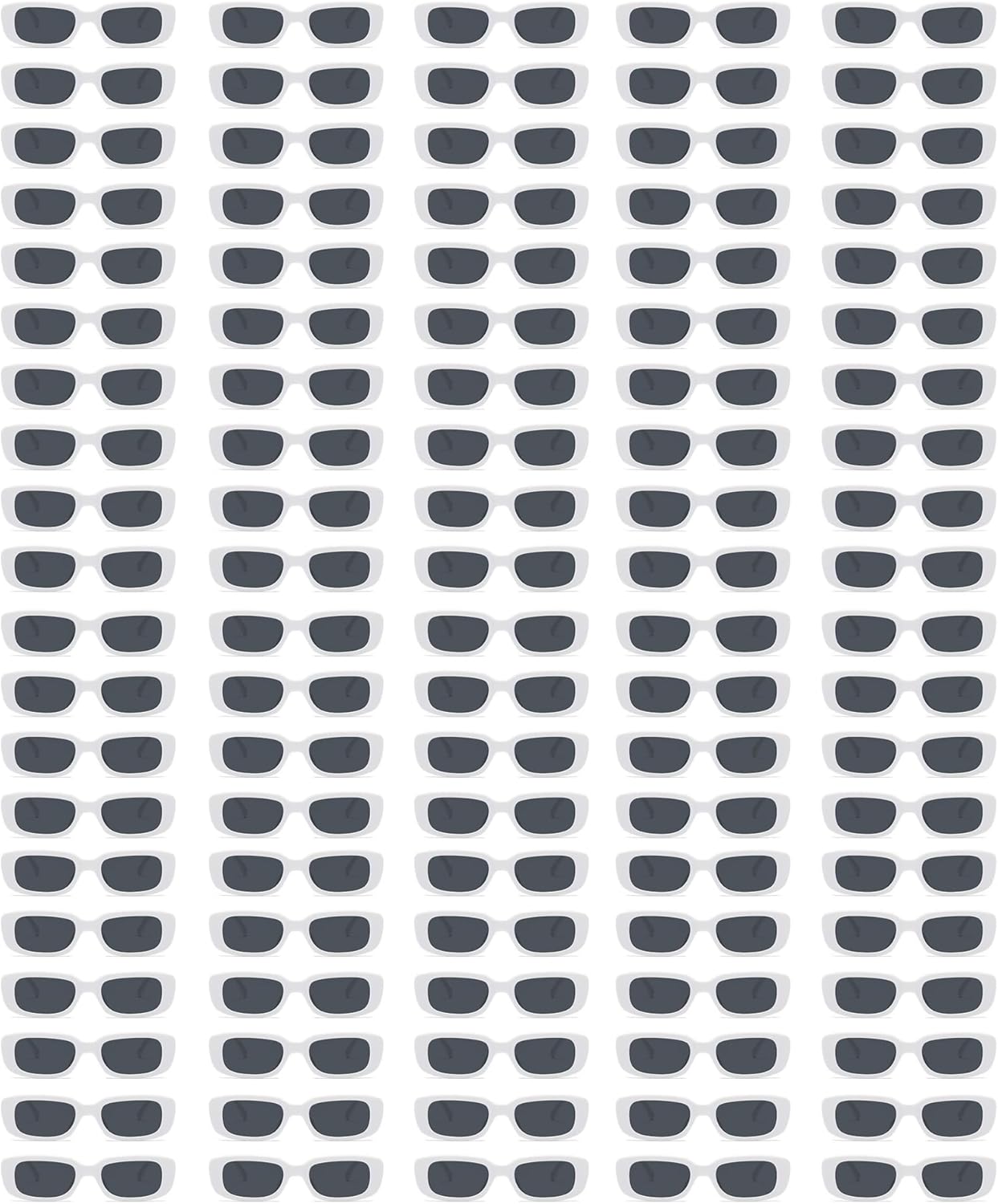 

Солнцезащитные очки прямоугольной формы, оптовая упаковка 50/100 штук, для взрослых, ретро, ​​недорогие, в стиле 90-х, Y2K, маленькие очки, защита UV400 QYVEWY, 100white