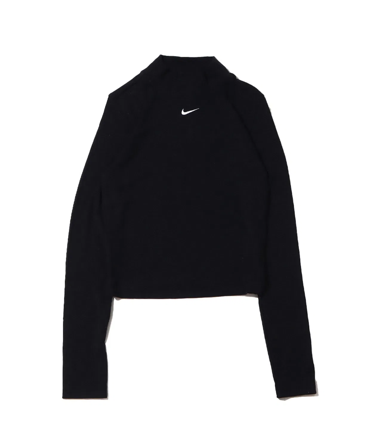 Женский топ Nike NSW Essential Rib Mock LS, чёрный