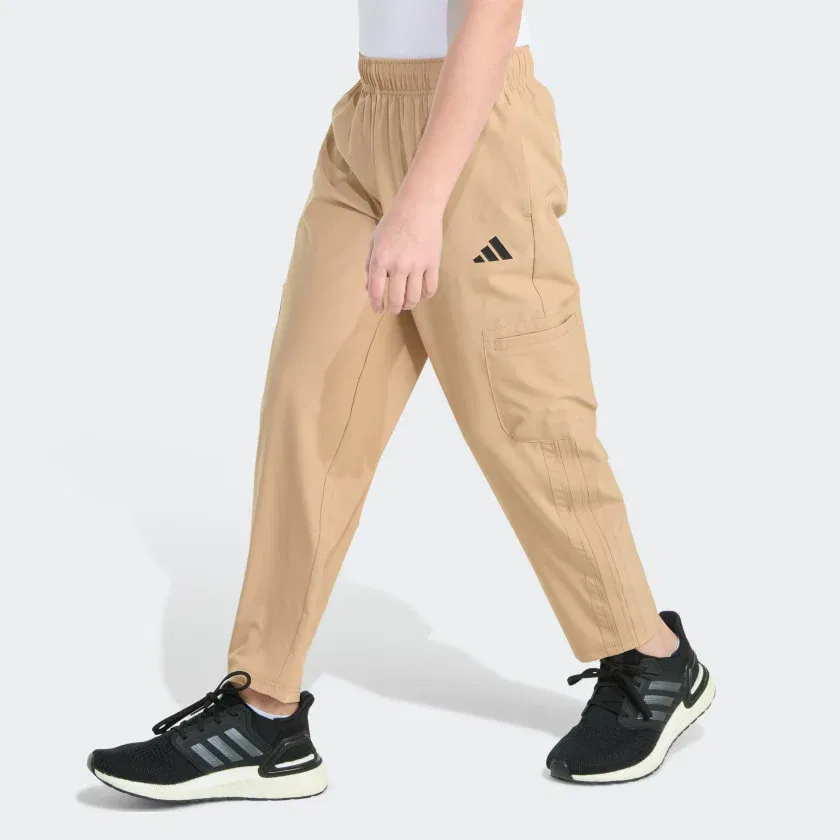 Детские брюки-карго adidas из тканого рипстопа с эластичным поясом, Sandstone — фото 3