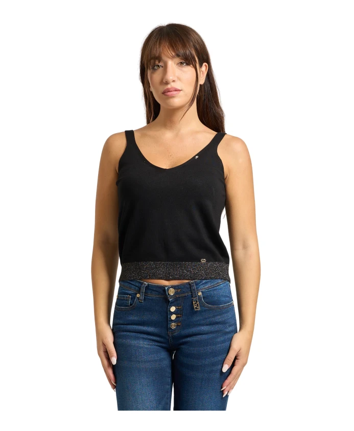 

Черный женский топ с блестками Gaudi, черный