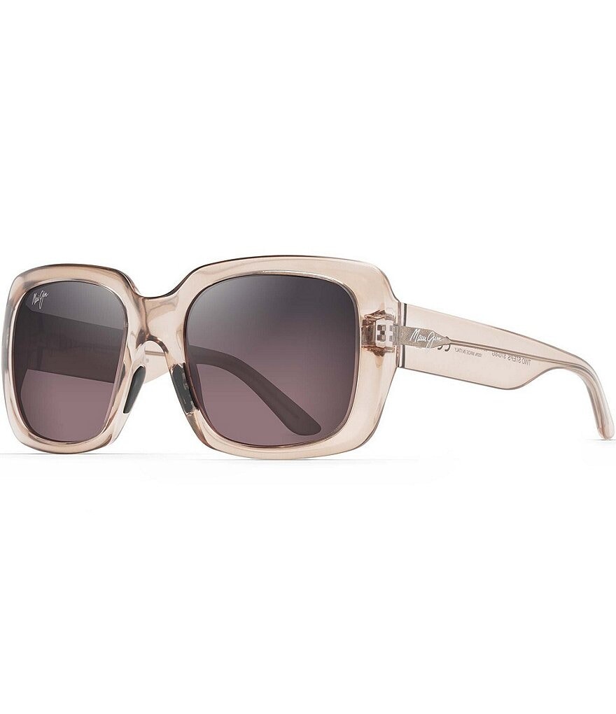 

Женские квадратные солнцезащитные очки Maui Jim Two Step, 55 мм, розовый