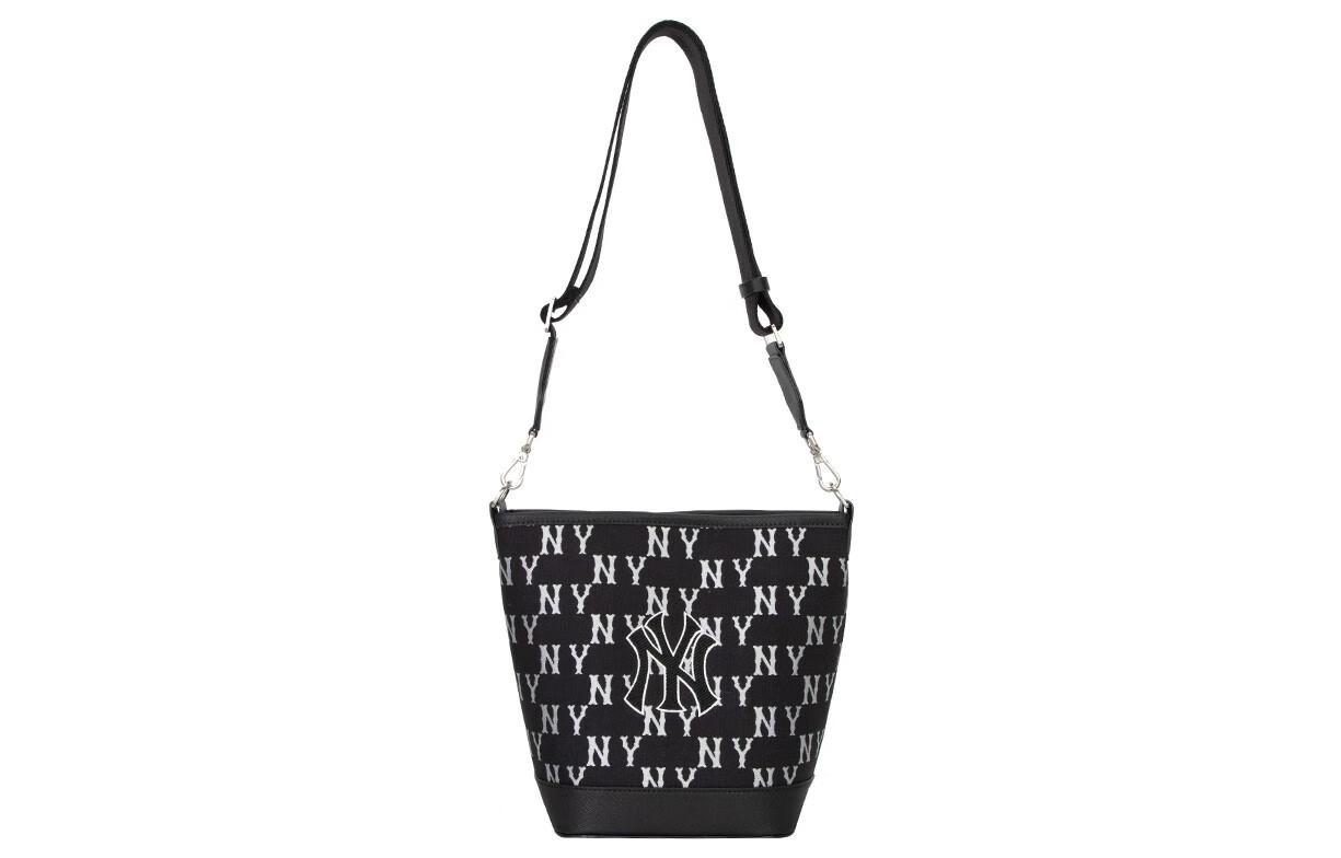 

Полиэстеровая ведёрная сумка через плечо кроссбоди обычная женская чёрная MLB