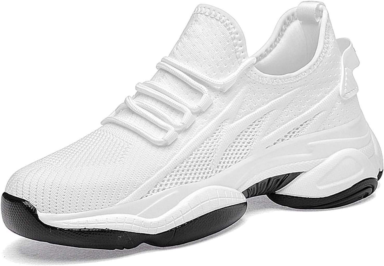 

Мужские кроссовки с сеткой, дышащие, на шнуровке, высокие, повседневные, удобные, с толстой мягкой подошвой, на платформе, для бега, прогулок, спортзала, тенниса Nxnbhsl, белый