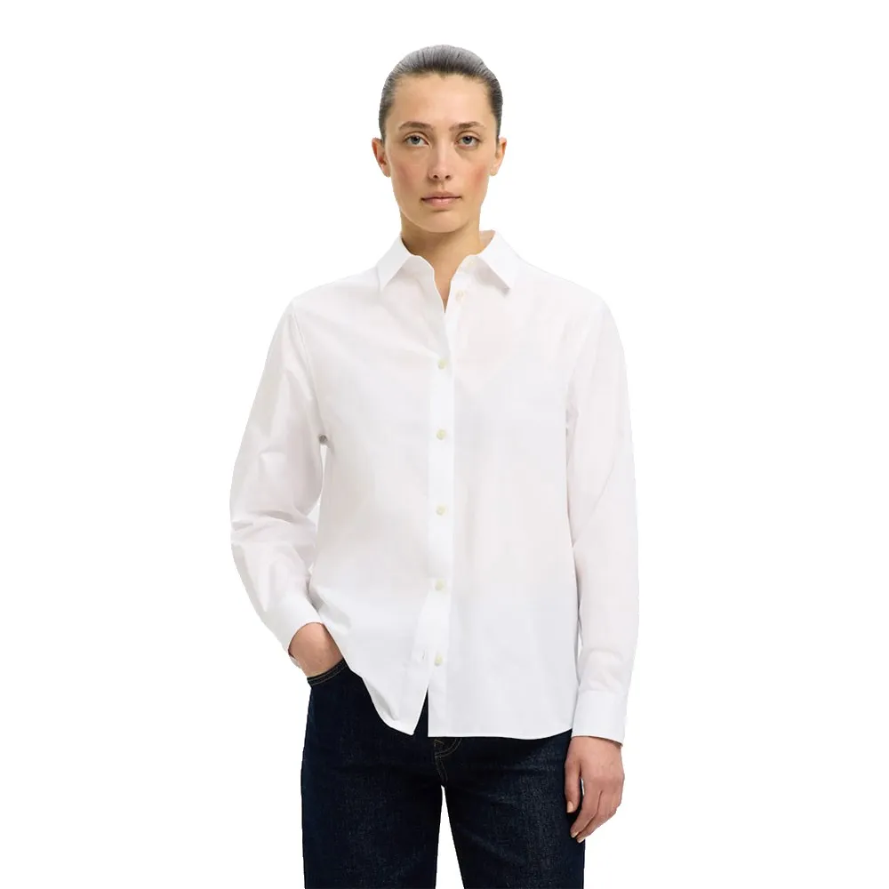 

Рубашка с длинным рукавом Selected Ester Relaxed Fit, белый