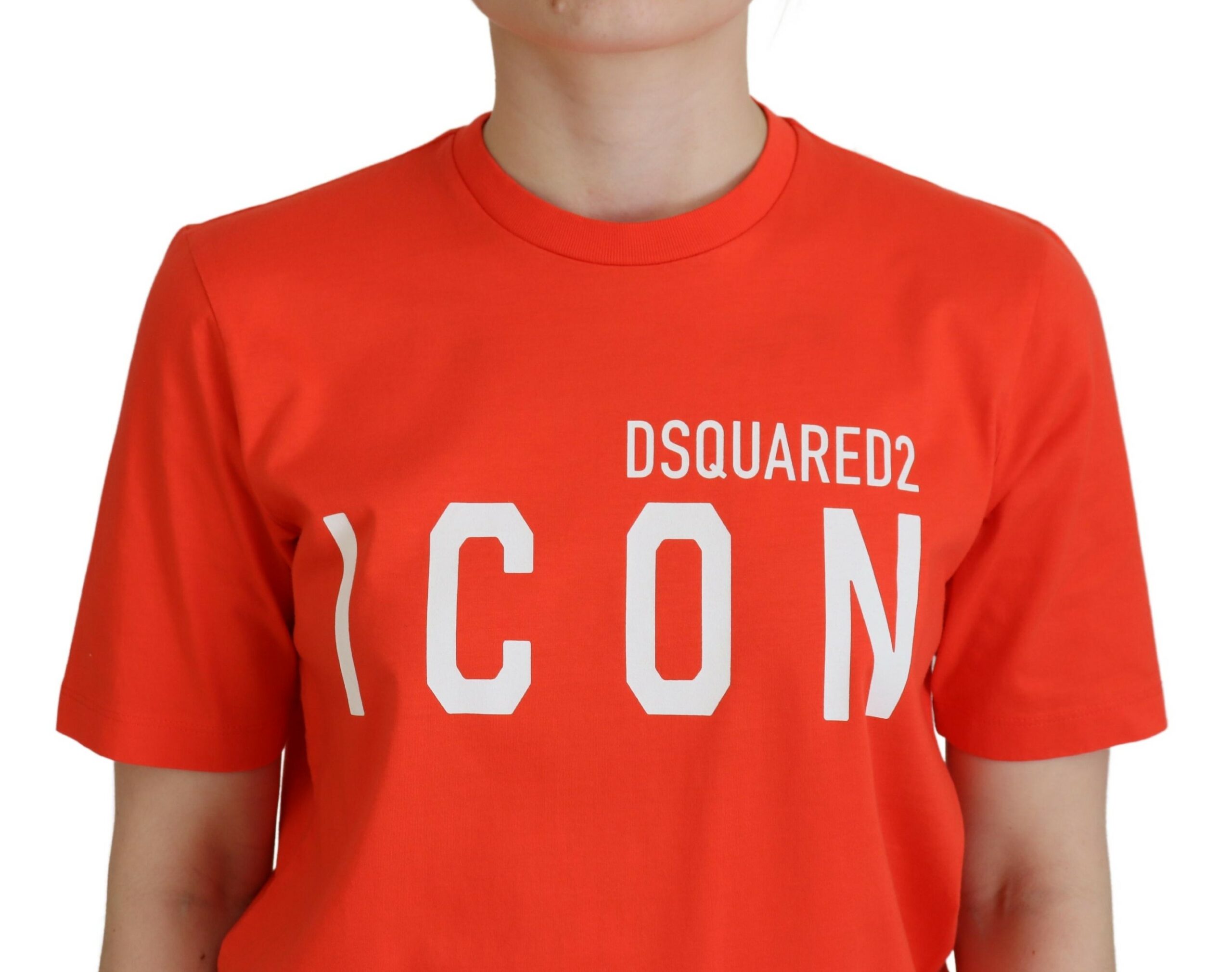 Футболка с круглым вырезом Icon East Tee из оранжевого хлопка Dsquared2 — фото 4