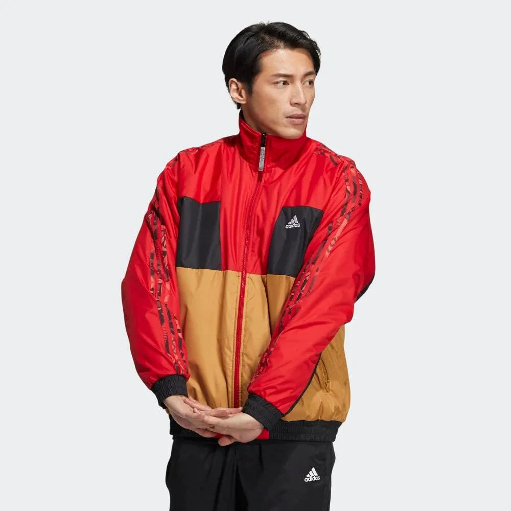 Мужская двусторонняя тканая куртка Adidas к Китайскому Новому году, алая — фото 3