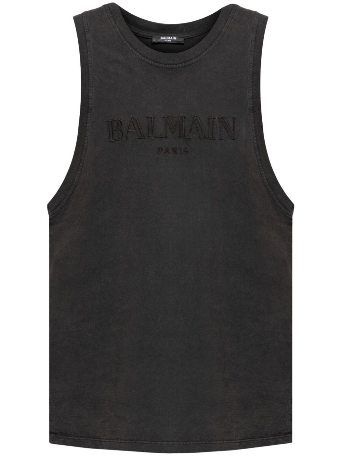 

Balmain хлопковый жилет с вышитым логотипом, серый