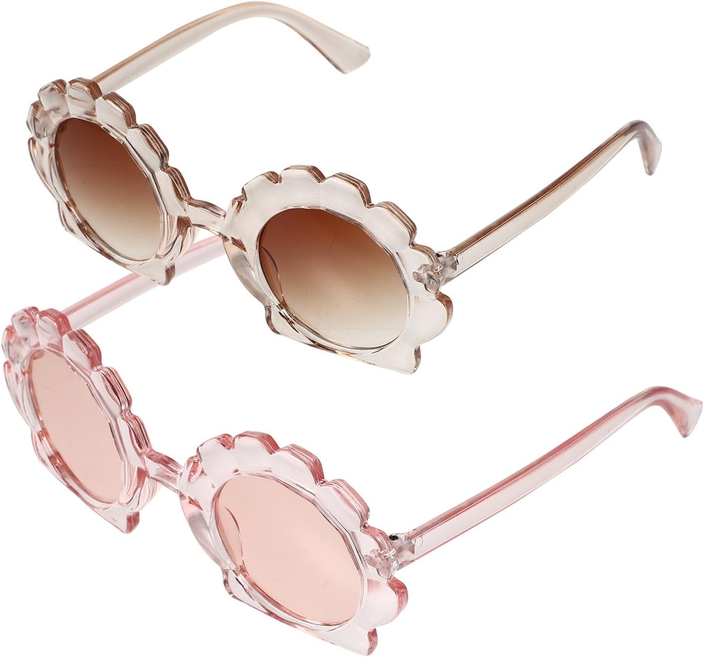 

Солнцезащитные очки Unomor в классической оправе «ракушка», 2 пары, для фотосъемки на открытом воздухе, уникальный нестандартный стиль, прозрачные, чайного и розового цвета, удобные и модные