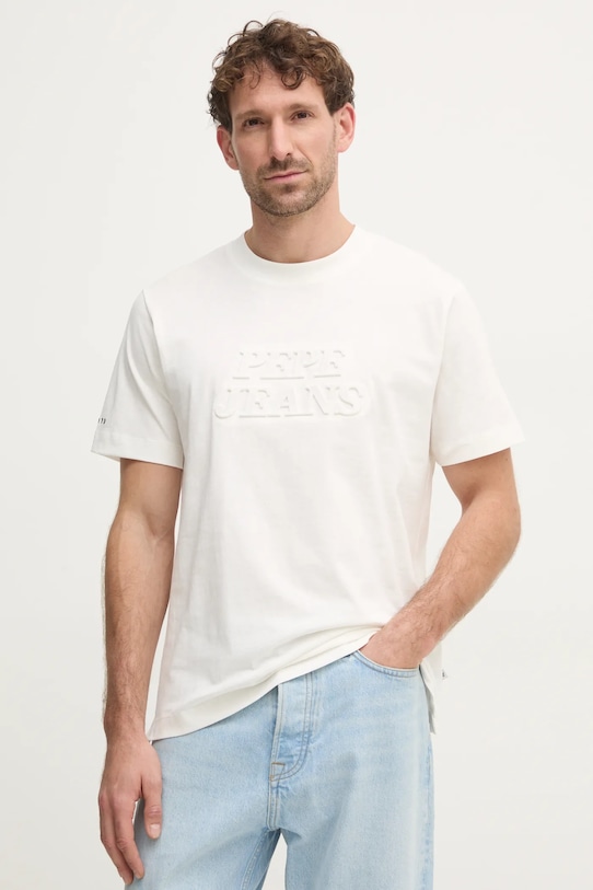 

Хлопковая футболка DARIUS TEE Pepe Jeans, бежевый