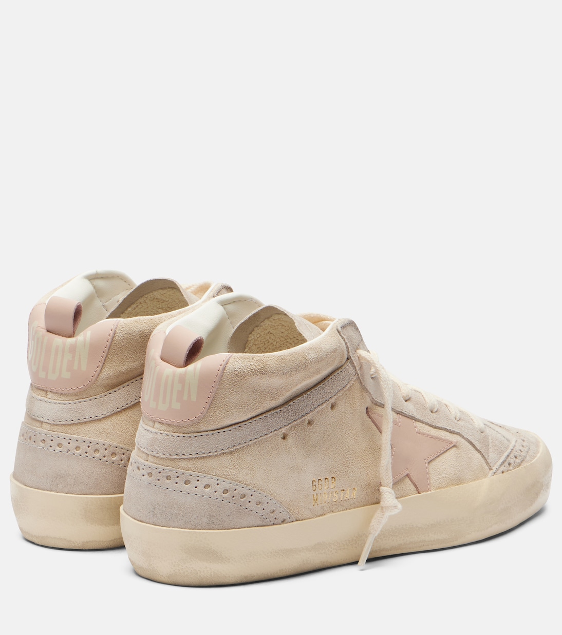 Кроссовки Mid Star на высокой подошве из замши Golden Goose, Beige/Grey/Rose Dust — фото 2