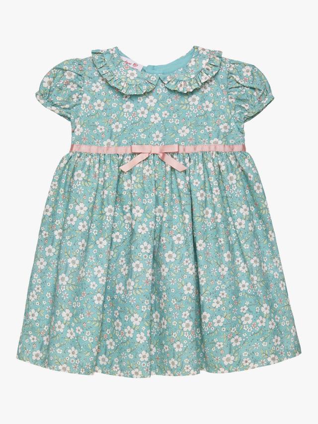 

Платье Baby Maggie с рукавами-фонариками из хлопка Trotters, Green Floral