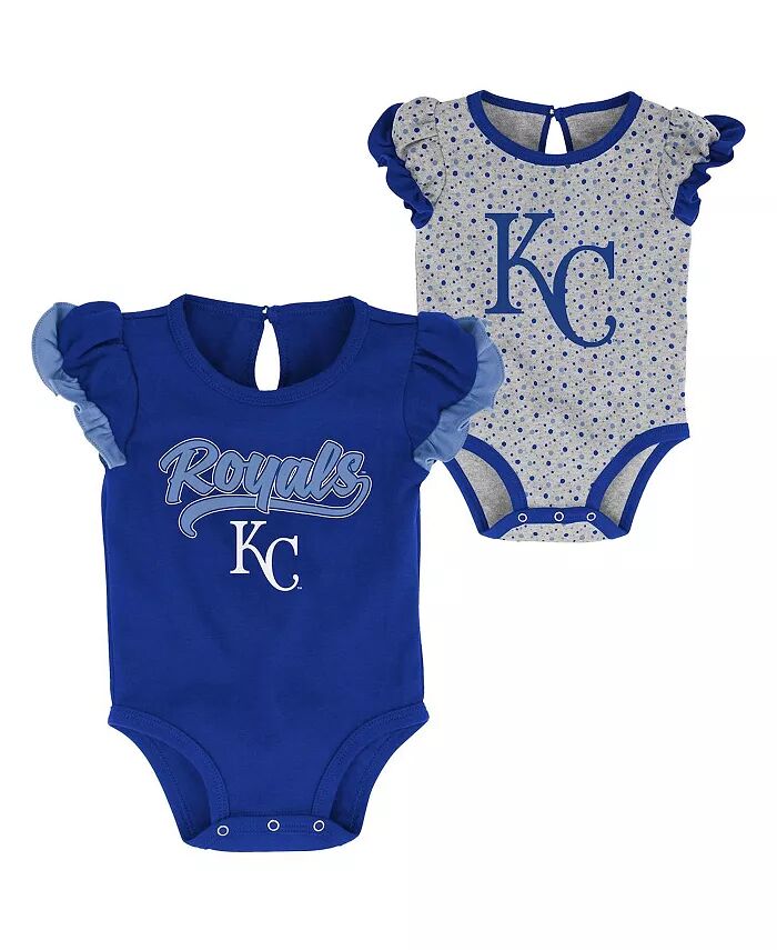 

Комплект из двух боди для девочек, новорожденных, Royal, серого цвета, Kansas City Royals Scream and Shout Outerstuff