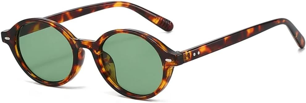 

Ретро овальные женские солнцезащитные очки, стильные, роскошные, с рисунком «рисовый ноготь», маленькая оправа, модные мужские, универсальные, с защитой от УФ-излучения UV400 UATXTAU, Leopard Green