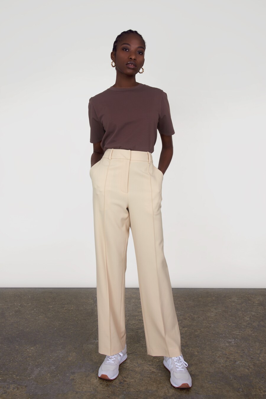 

Тканевые брюки Aligne Loose fit Pants Fedde, бежевый