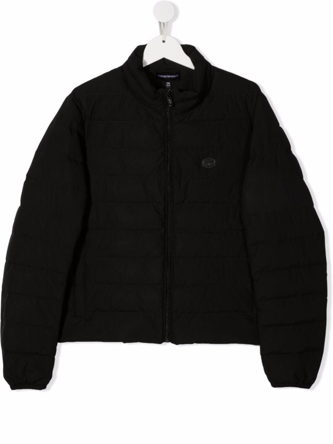 

Emporio Armani Kids пуховик на молнии с нашивкой-логотипом, черный