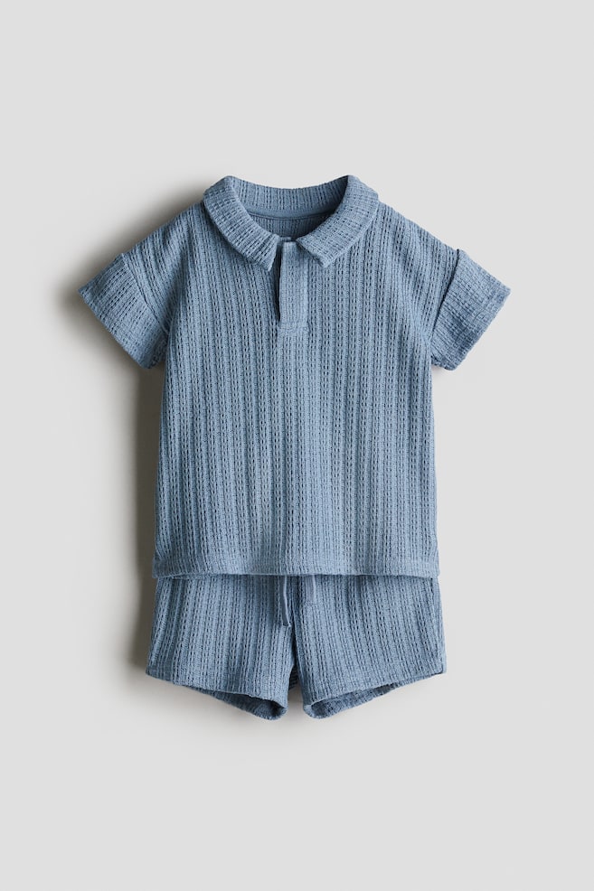 

Комплект из 2-х предметов: рубашка поло и шорты H&M, синий