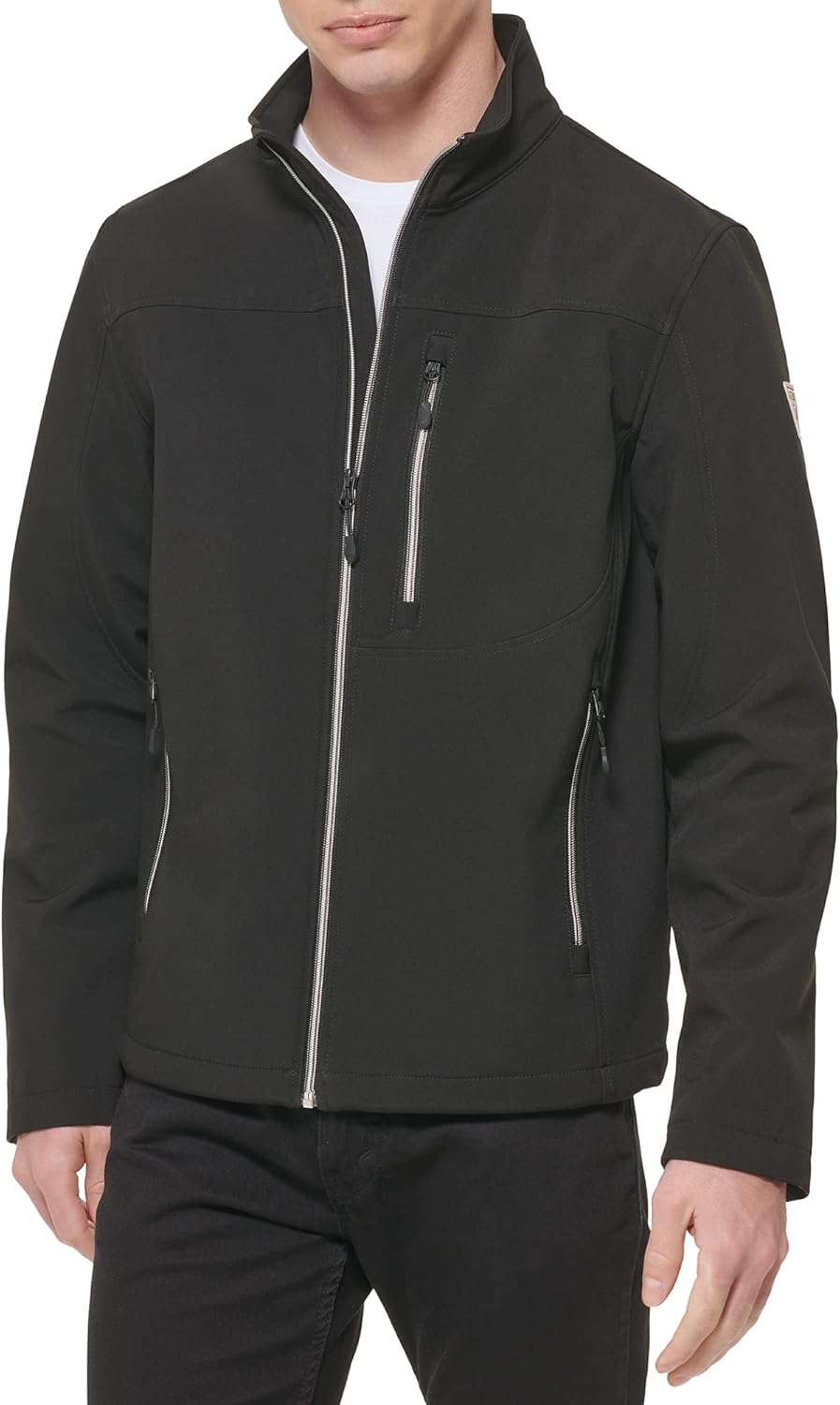 

Мужская ветровка Softshell с длинным рукавом и одним нагрудным карманом GUESS, Black