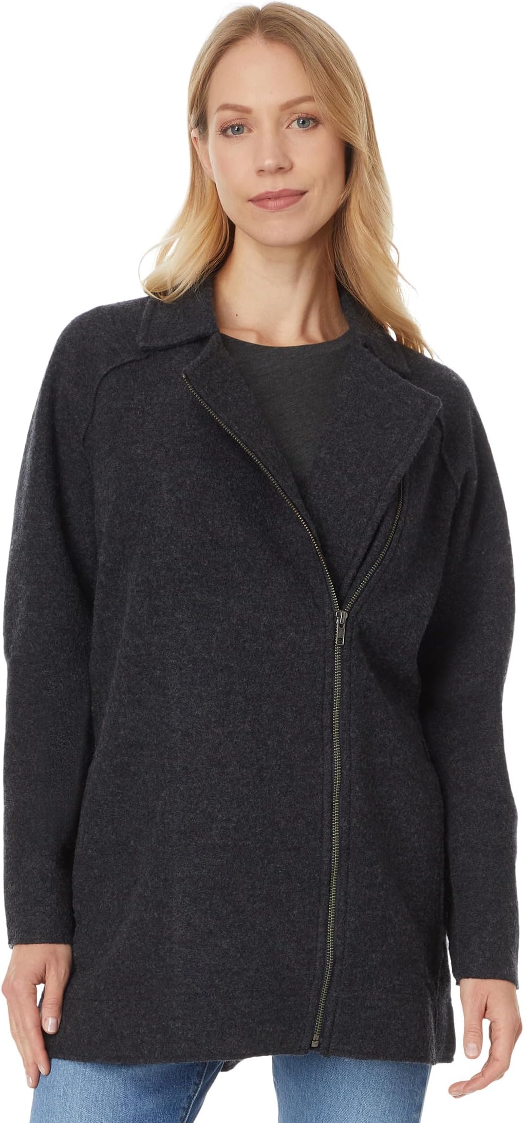 

Куртка Eileen Fisher Petite Motorcycle Jacket With Zip Front, цвет Charcoal