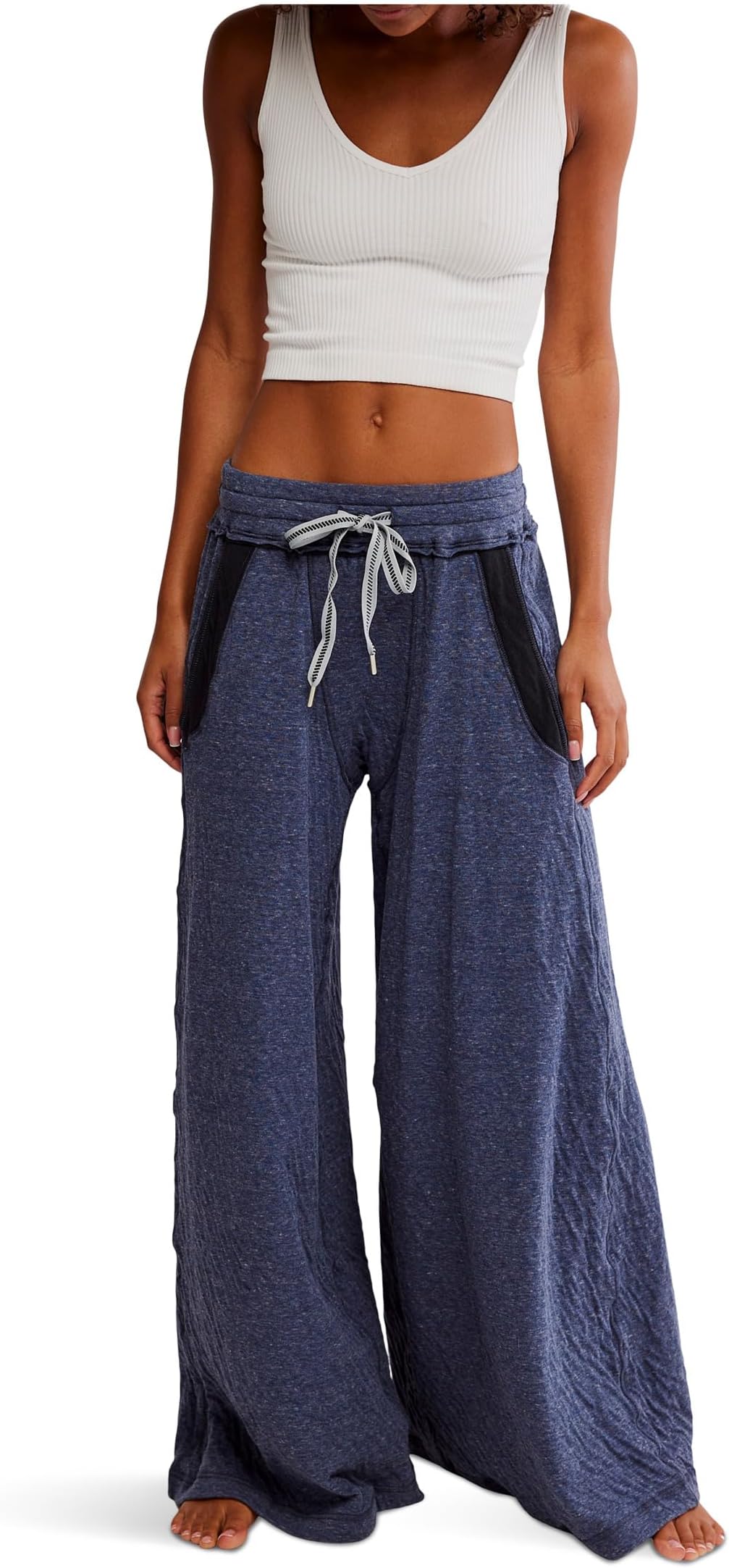 

Брюки Free People Wait A Minute Wide-leg Lounge Pants, цвет Navy Heather Combo