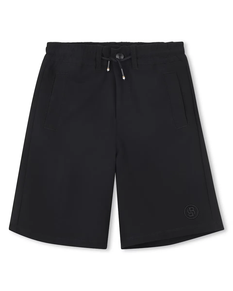 

Детские бермуды гладкие со шнурком для регулировки BOSS Kidswear, черный