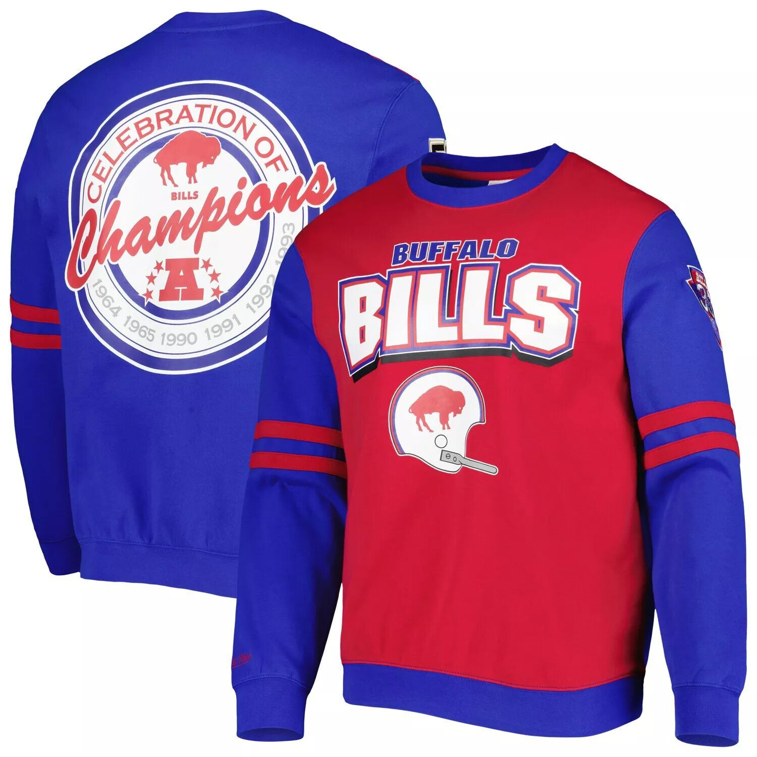 

Мужской красный пуловер Mitchell & Ness Buffalo Bills All Over 2.0