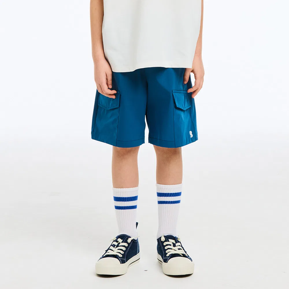 Детские шорты 5/8 из синтетической ткани синие от Benetton Kids