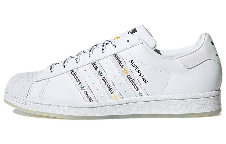 

Кроссовки Superstar Adidas Originals 'Logo Stripes - White Bright Green'