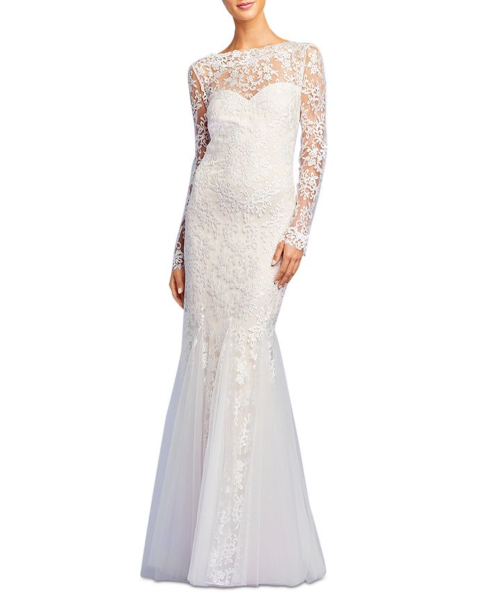 

Платье из тюля с вышивкой Cabot Tadashi Shoji, слоновая кость/кремовый