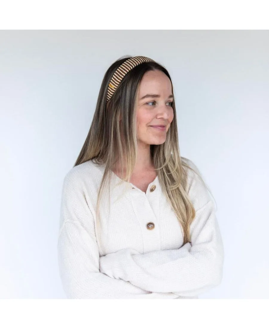 Headbands of Hope Классическая женская мягкая повязка на голову из веревки - золотисто-бежевый — фото 4