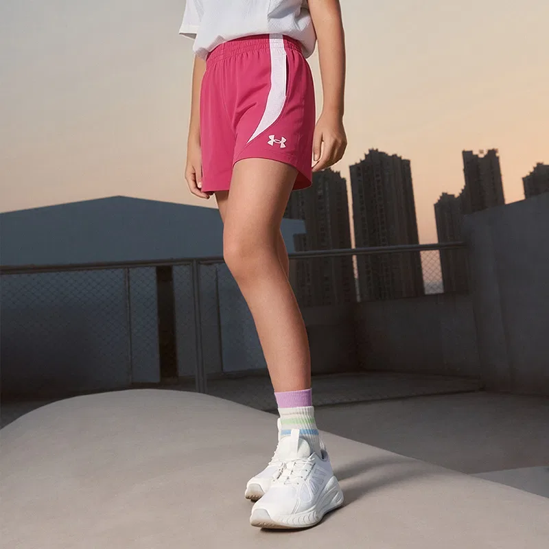 Тренировочные шорты Comprehensive для подростков Under Armour, Rose Red — фото 4