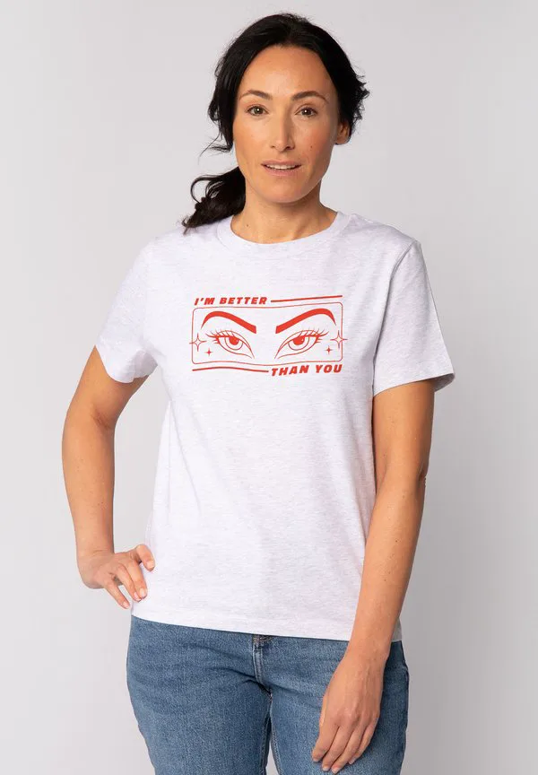 

Футболка с надписью «я лучше тебя» Watapparel, Cool Heather Grey, Серый, Футболка с надписью «я лучше тебя» Watapparel, Cool Heather Grey