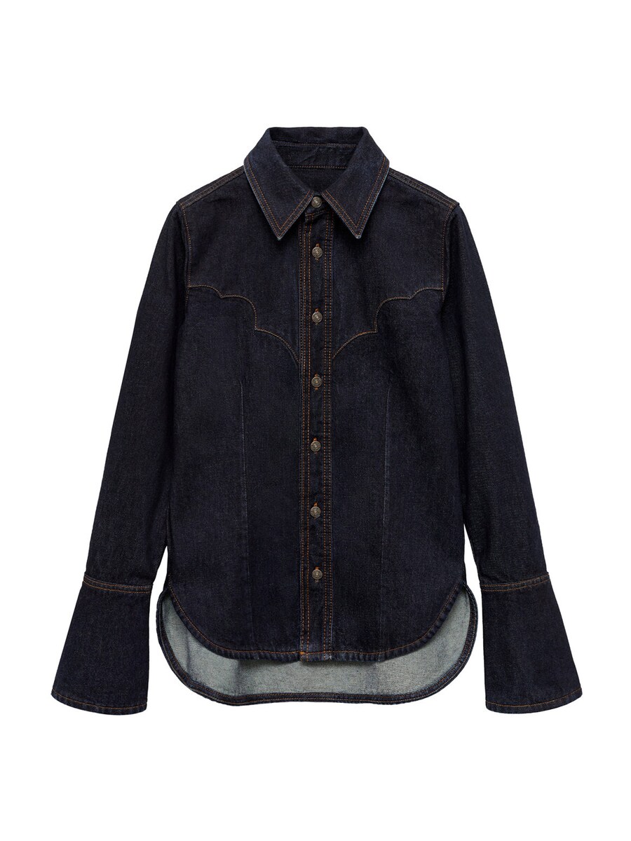 

Блузка MANGO Blouse VENETIA, темно-синий
