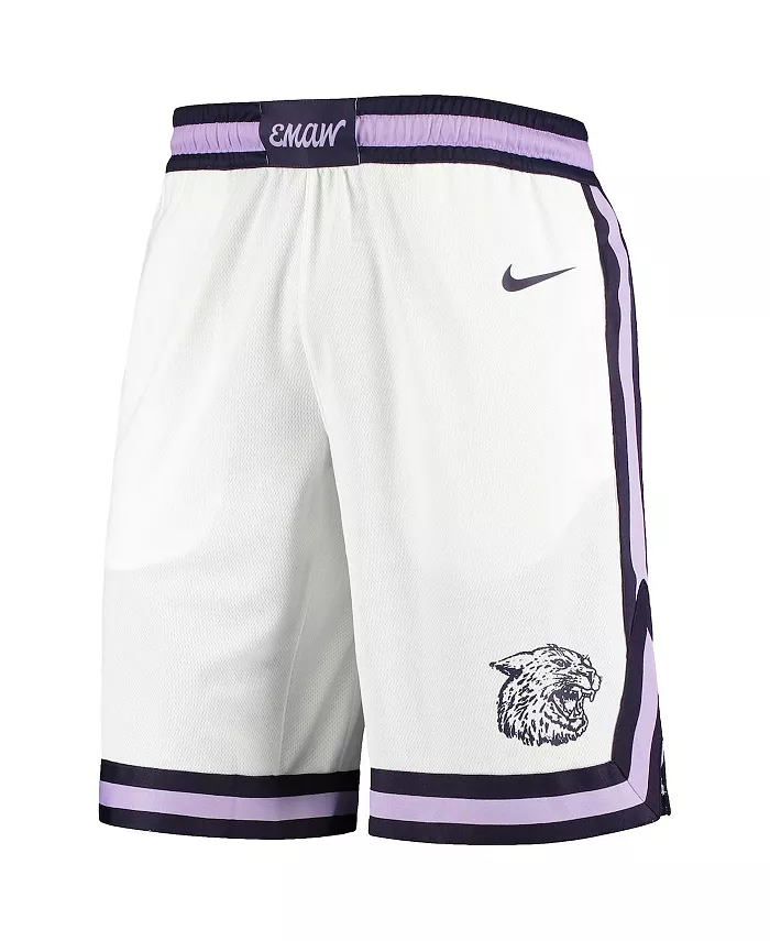 Мужские белые баскетбольные шорты Kansas State Wildcats реплика Nike — фото 3