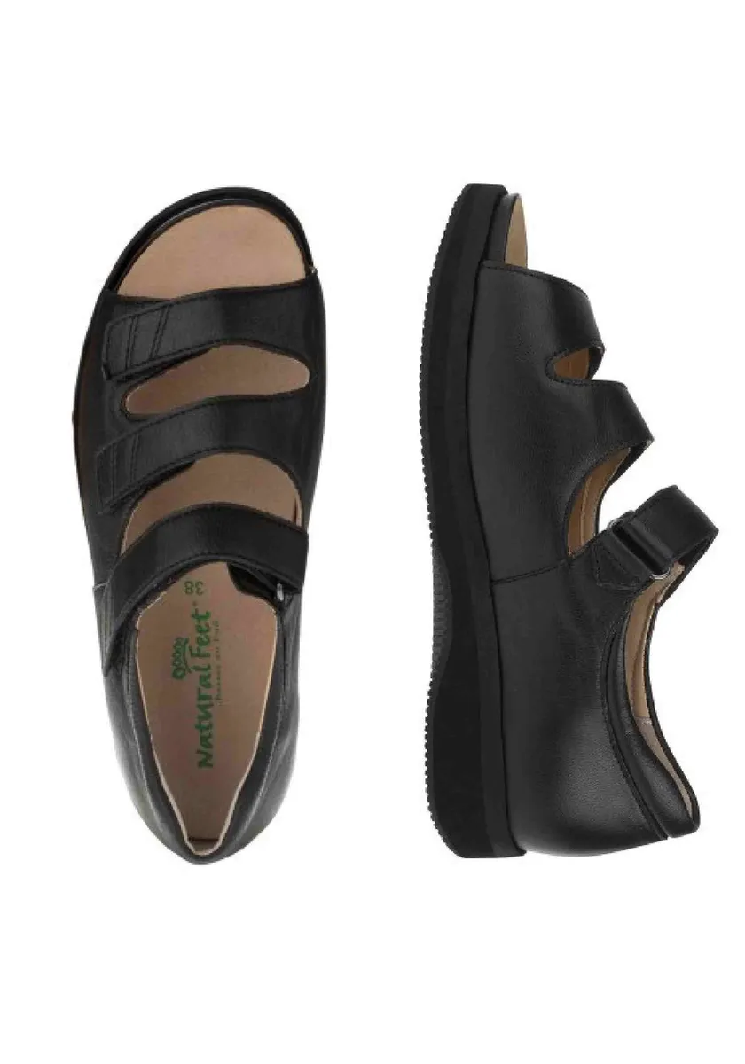 Сандалии Natural Feet "Casablanca XL" с регулируемыми ремешками на липучке, черный — фото 4