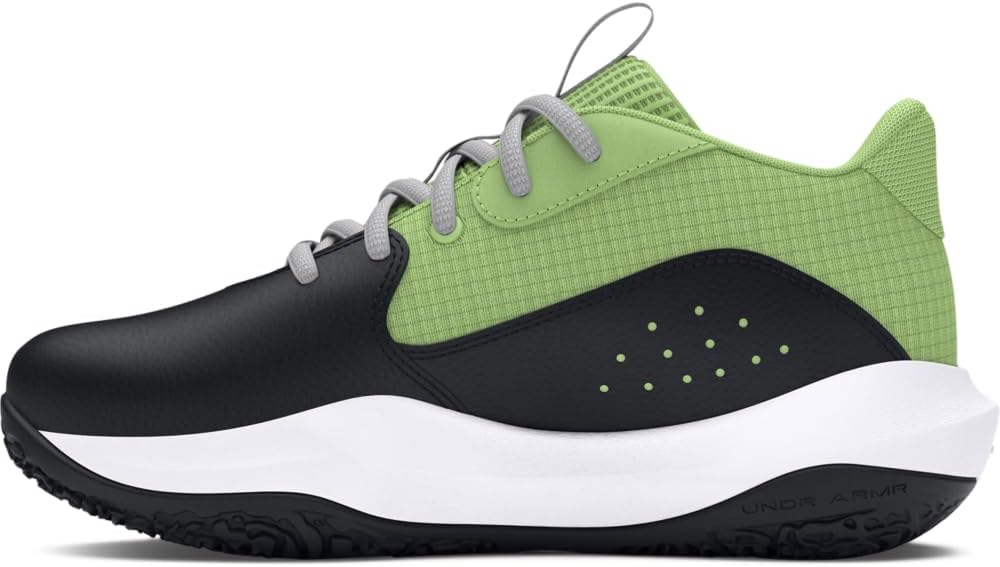 

Детские баскетбольные кроссовки Under Armour Lockdown 7 для дошкольников, черный/зеленый/серый