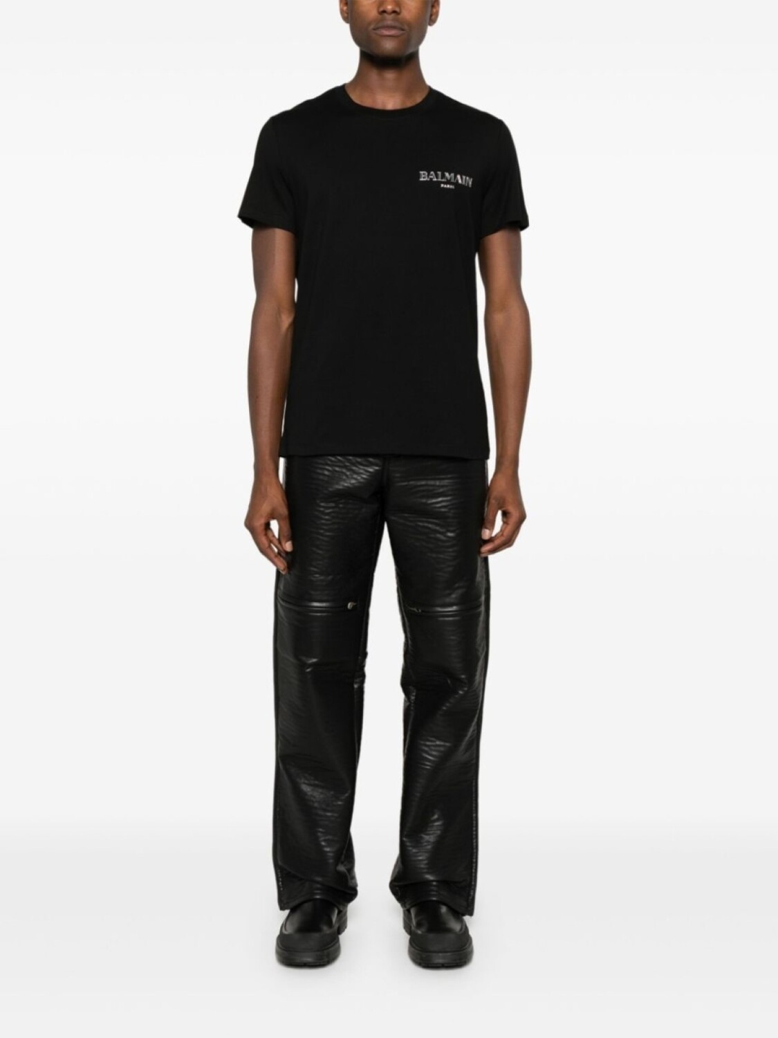 Balmain футболка из хлопка с аппликацией логотипа, черный — фото 2