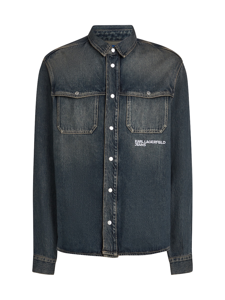 

Рубашка на пуговицах классического кроя KARL LAGERFELD JEANS, темно-синий