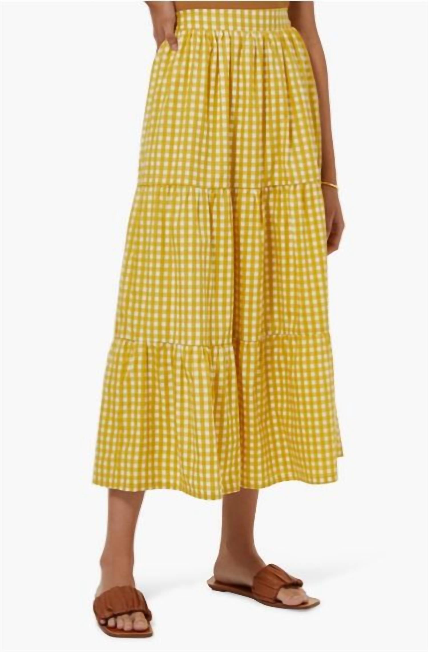 

Юбка-миди Casella в клетку Mari Check FAITHFULL THE BRAND, цвет mari check print