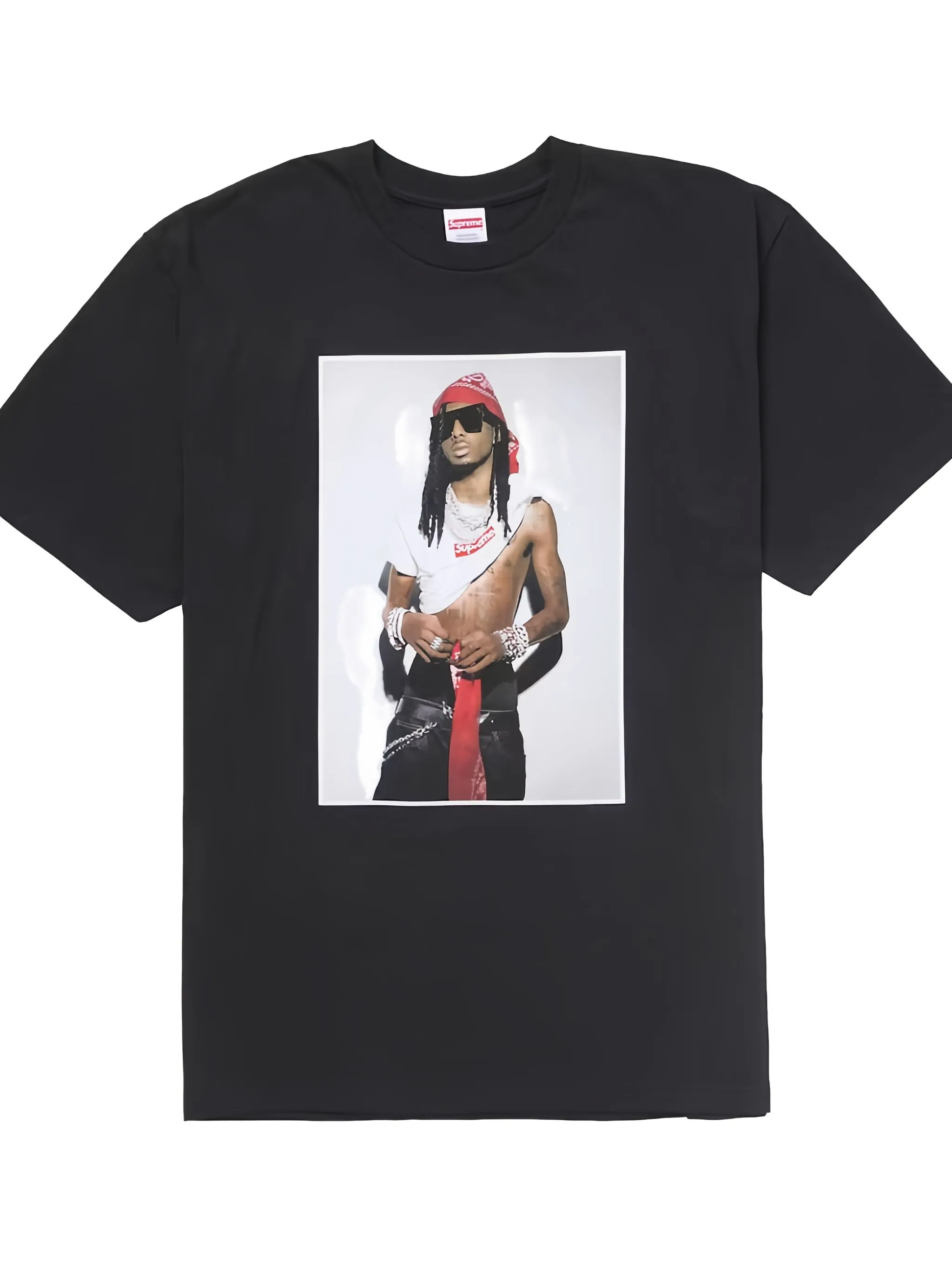 Футболка Playboi Carti с графичным принтом Supreme, черный — фото 2