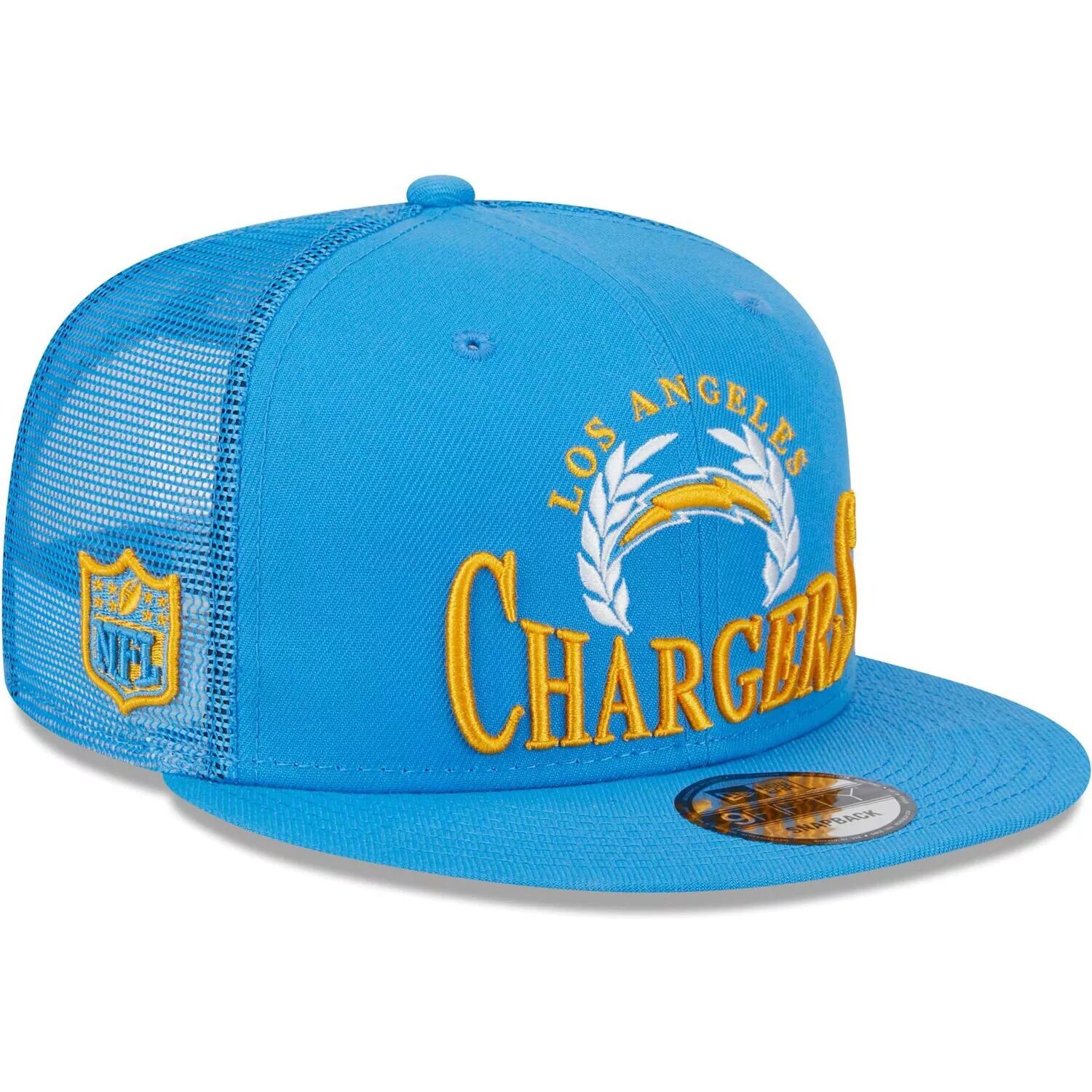 

Мужская кепка New Era Powder Blue Los Angeles Chargers Collegiate Trucker 9FIFTY Snapback