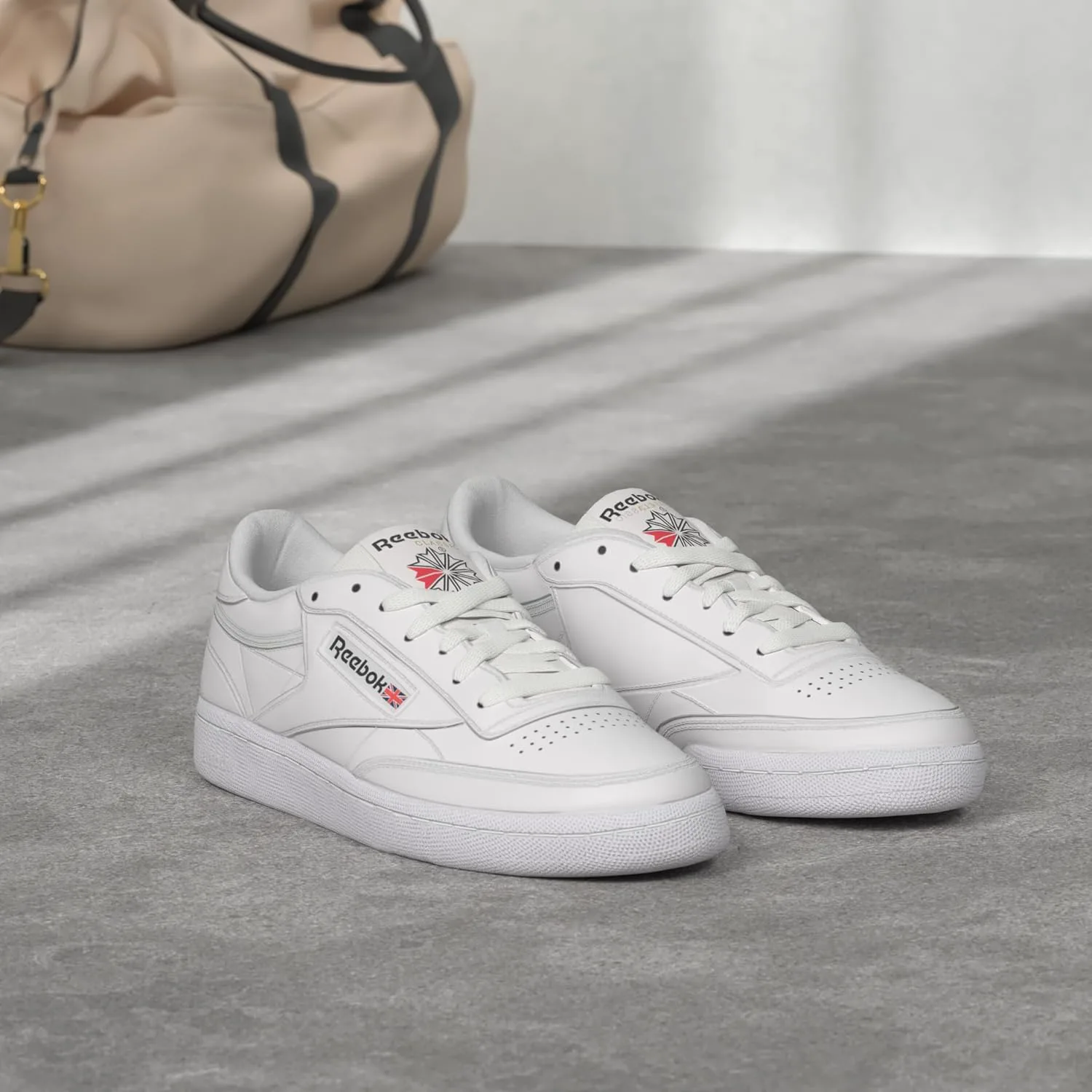 Мужские кроссовки Reebok Club C 85, повседневная спортивная обувь белого цвета для мужчин, белый/черный — фото 4