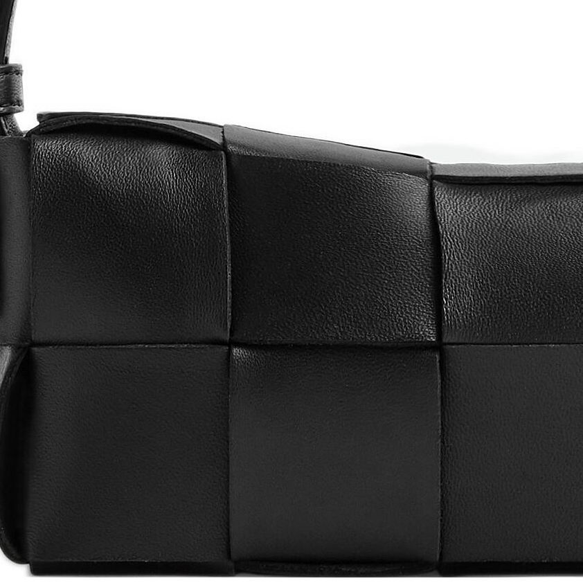 Bottega Veneta Кирпич Сумка через плечо Кассета Маленькая Интреччо Черный — фото 4