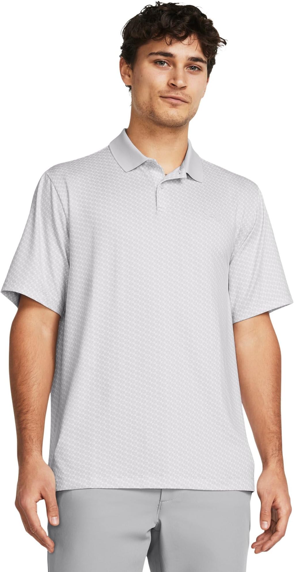 

Футболка Under Armour Golf Matchplay Printed Golf Polo, цвет Halo Gray/White/Halo Gray