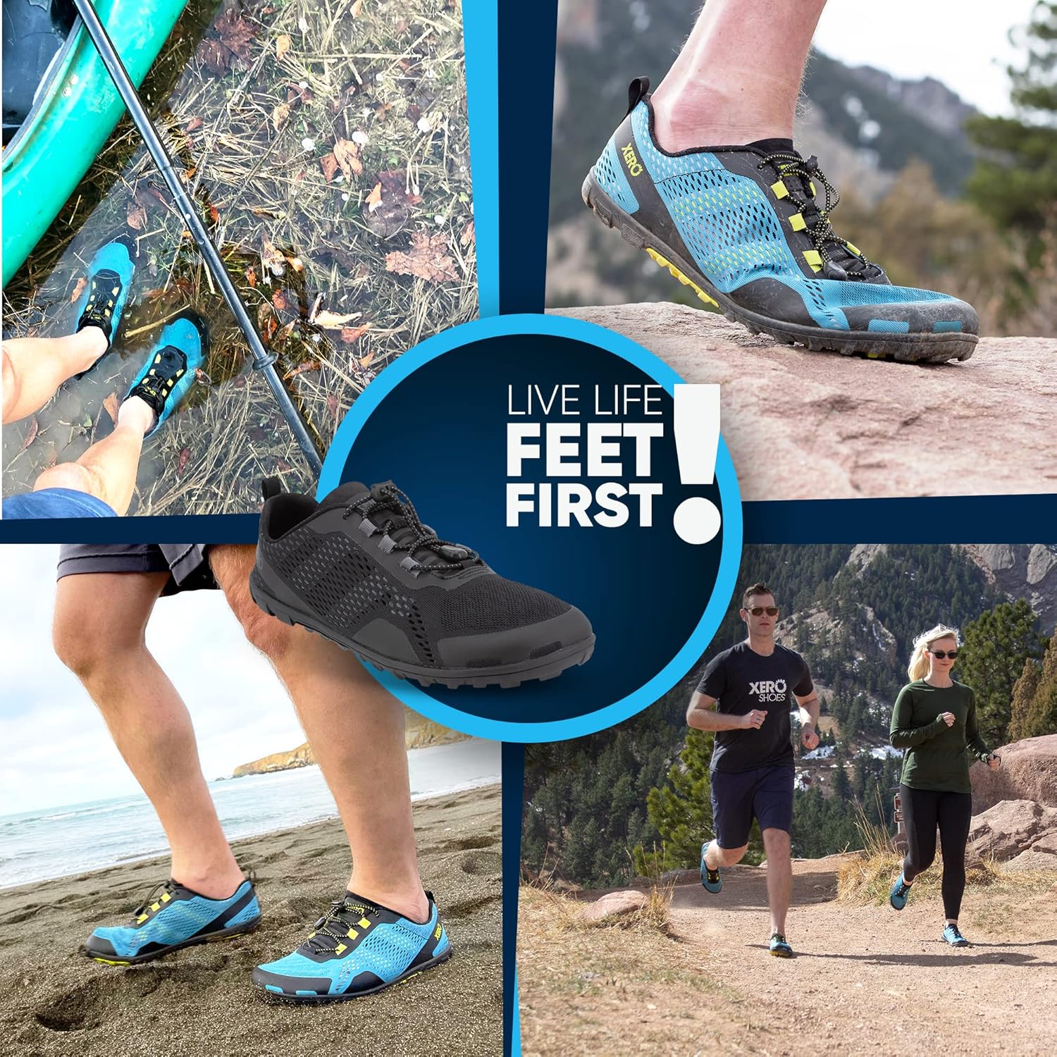 Мужские спортивные водные туфли Xero Shoes Aqua X Sport Barefoot, черный — фото 2