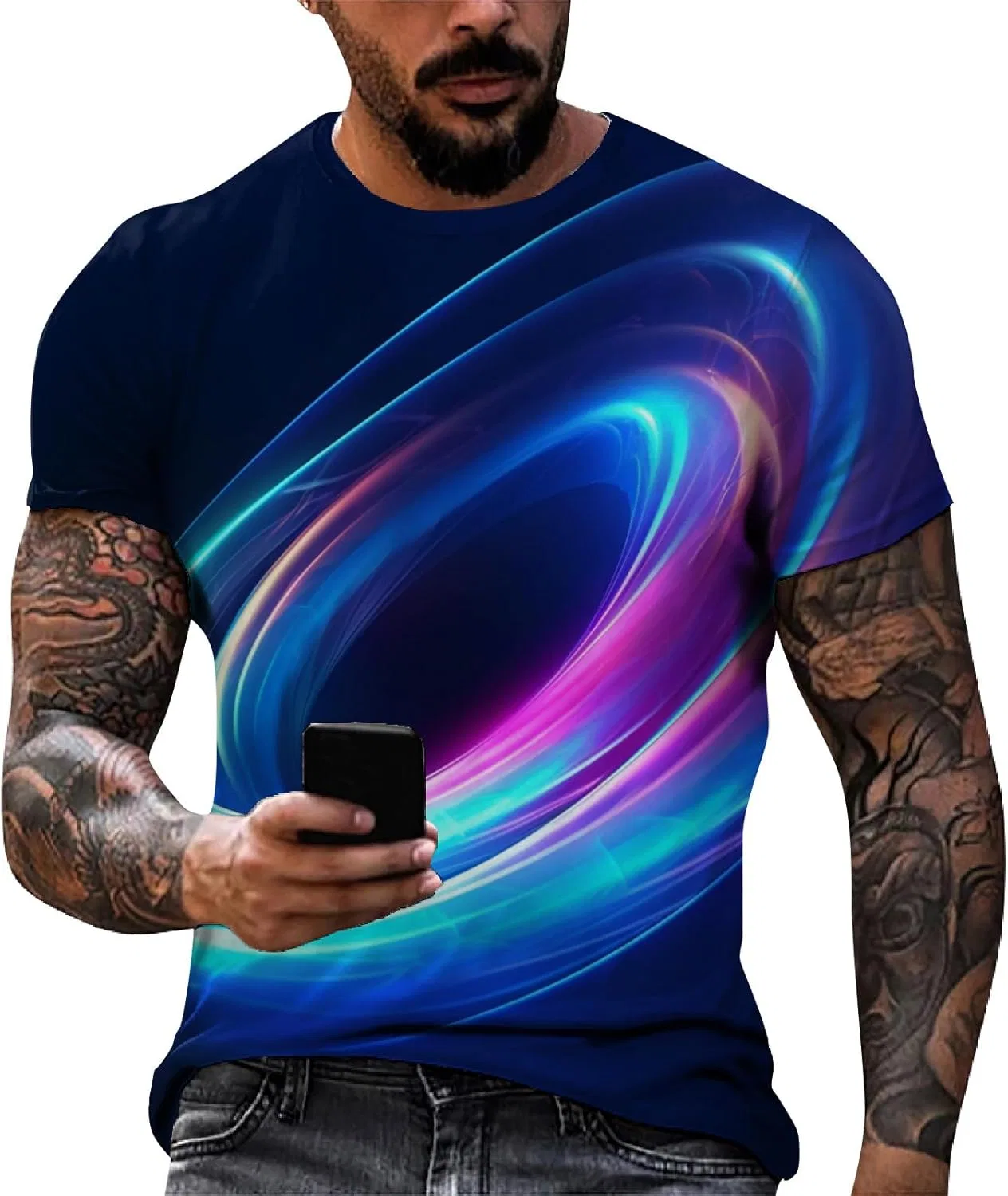 Футболка мужская с коротким рукавом, дышащая, 3-purple Pink, размерная линейка S-3XL