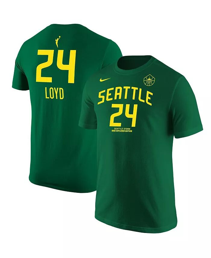 

Мужская футболка Jewell Loyd Green Seattle Storm Explorer Edition с именем и номером Nike