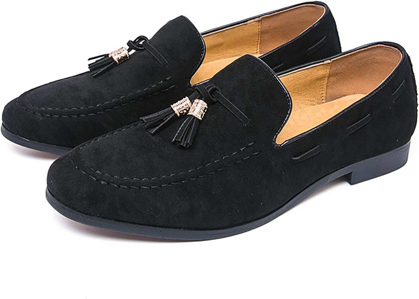 

Мужские мягкие замшевые пенни-лоферы с кисточками, удобные туфли на подкладке, слипоны, классические мокасины из кожи для ходьбы и работы Nxnbhsl, черный
