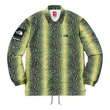 

Куртка x the north face snakeskin taped seam coaches jacket 'green yellow' Supreme, зеленый