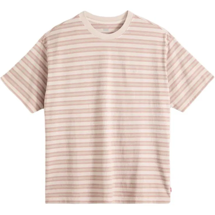 Футболка унисекс в полоску Pumice с круглым воротником утолщенная Levis, Stripes Pumice