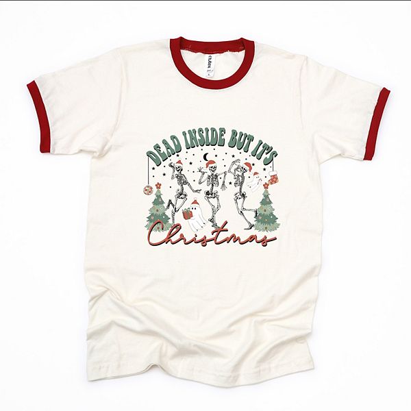 

Футболка с принтом Dead Inside Christmas Skeletons Simply Sage Market, Vintage Red, Зеленый, Футболка с принтом Dead Inside Christmas Skeletons Simply Sage Market, Vintage Red